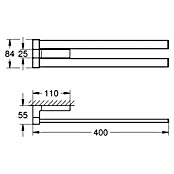 Grohe Selection Cube Handtuchhalter (2-armig, Chrom, Glänzend) | BAUHAUS