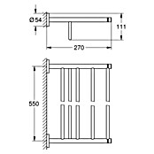Grohe Essentials Multi-Badetuchhalter (Mit Ablage, Hard Graphite, Glänzend)