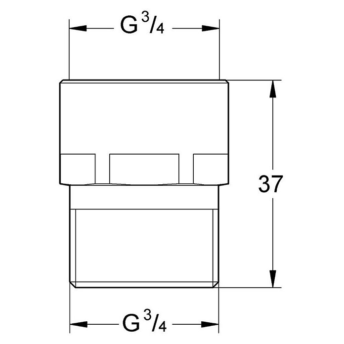 Grohe Schlauchplatzsicherung (Außengewinde: ¾″, Innengewinde: ¾″, Chrom) | BAUHAUS