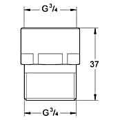 Grohe Schlauchplatzsicherung (Außengewinde: ¾″, Innengewinde: ¾″, Chrom) | BAUHAUS