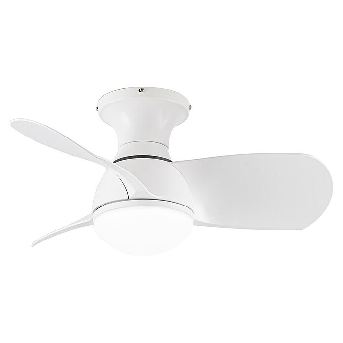 Cristal Record Ventilador de techo Sukhoi (Blanco, 64 cm, 25 W, Blanco cálido) | BAUHAUS