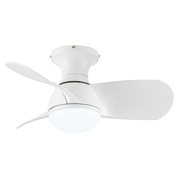 Cristal Record Ventilador de techo Sukhoi (Blanco, 64 cm, 25 W, Blanco cálido) | BAUHAUS