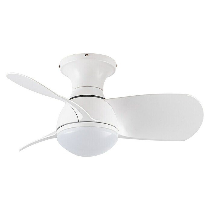 Cristal Record Ventilador de techo Sukhoi (Blanco, 64 cm, 25 W, Blanco cálido) | BAUHAUS