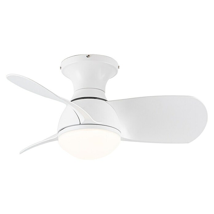 Cristal Record Ventilador de techo Sukhoi (Blanco, 64 cm, 25 W, Blanco cálido) | BAUHAUS