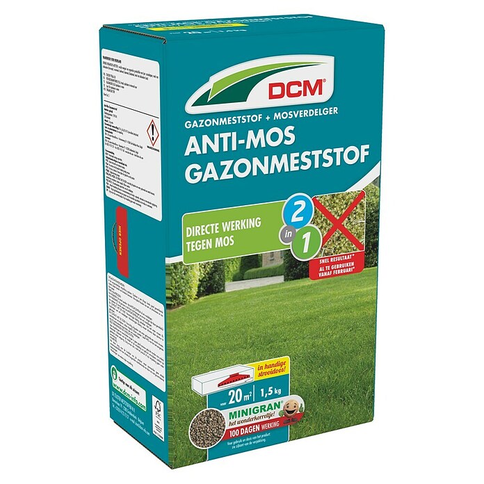 DCM Gazonmest met mosbestrijder (1,5 kg, Max toepassingsvlak: 20 m²) | BAUHAUS