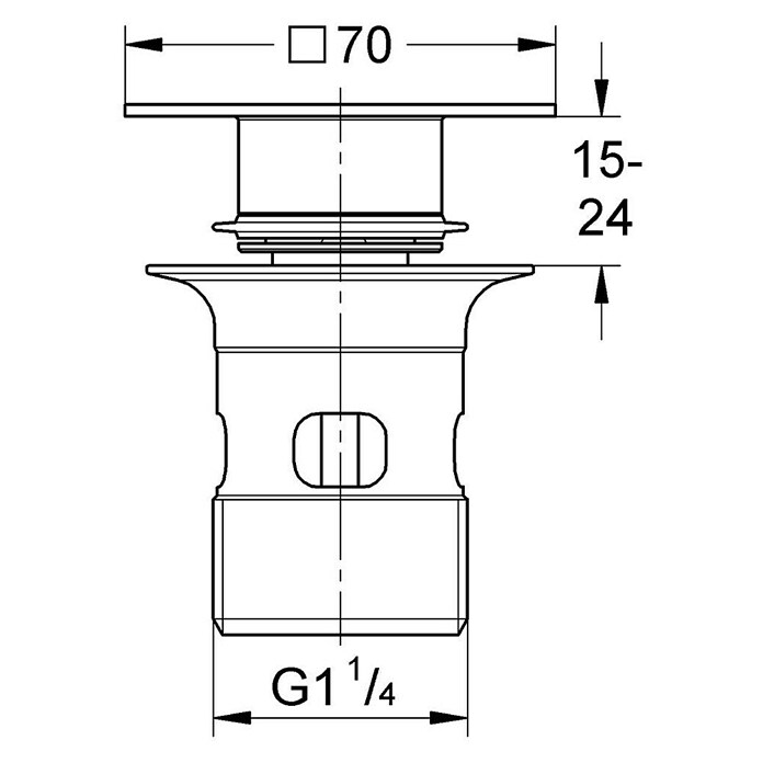 Grohe Ablaufventil (1¼″, Chrom, Mit Druckknopf)