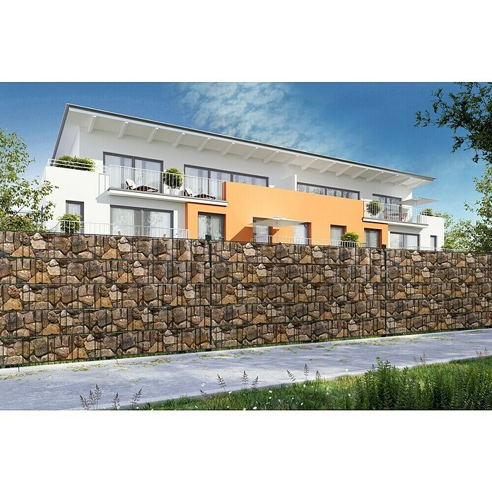 Floraworld Sichtschutzstreifen (L x H: 20,5 m x 19 cm, Bruchsteinoptik) | BAUHAUS