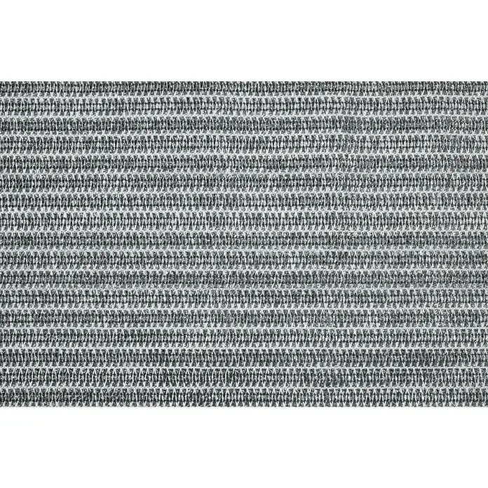 Gardol Sichtschutz - 5 x 0,9 m, Hellgrau - Nahaufnahme eines grauen texturierten Stoffes mit einem feinen horizontalen Linienmuster, ideal für Hintergründe.