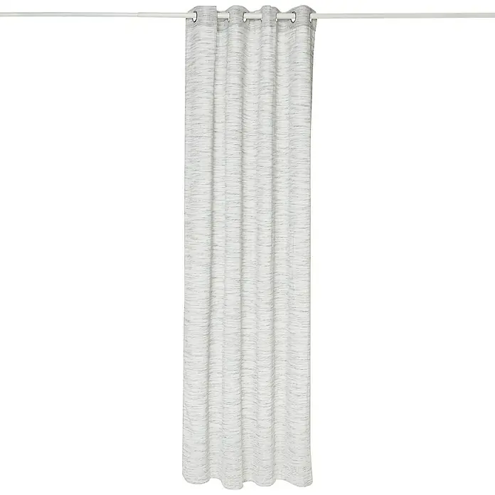 Visillo para ventana Argán - 140 x 250 cm, 100% poliéster, Gris - Cortina blanca con suspensión de ojales y textura sutil, ideal para espacios de vida modernos, creando un ambiente agradable.