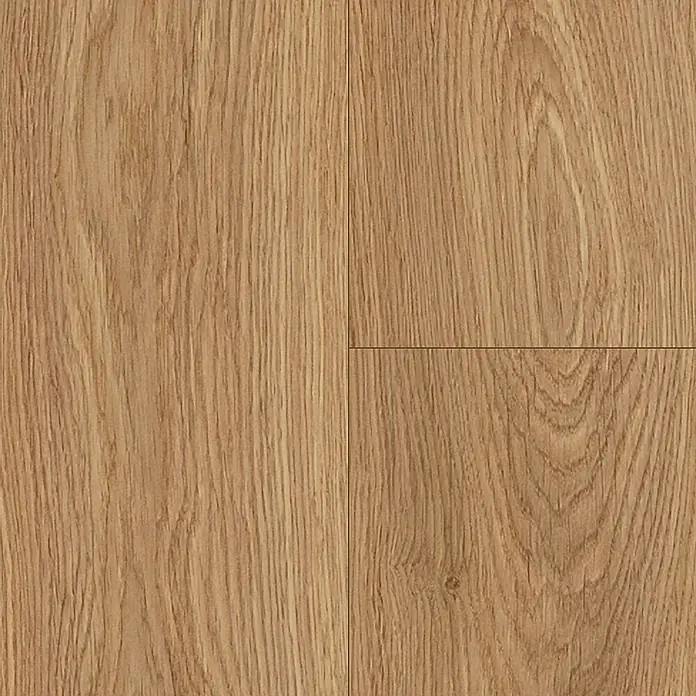 Krono Original Laminat Organic Clever Silent - Heathland Oak, Landhausdiele, 1.288 x 195 x 7 mm - Hellebrauner Laminatboden in Holzoptik mit ausgeprägter Maserung und sichtbaren Dielenfugen.