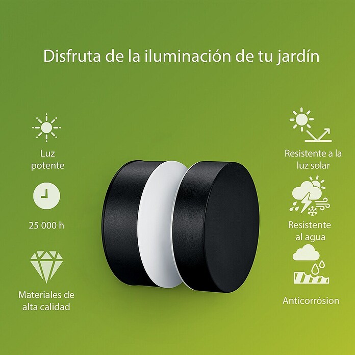 Philips Aplique exterior LED Lavanda (6 W, Negro, Negro, IP44, Horizontal) | BAUHAUS