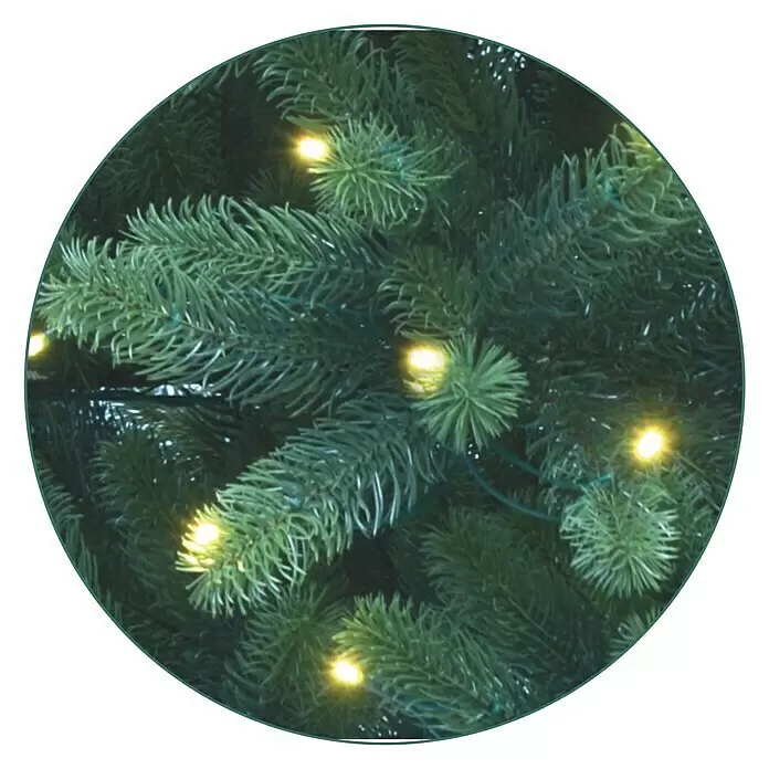 Xenotec Künstlicher Weihnachtsbaum - Höhe: 180 cm, Grün, LED-Beleuchtung - Vorderansicht