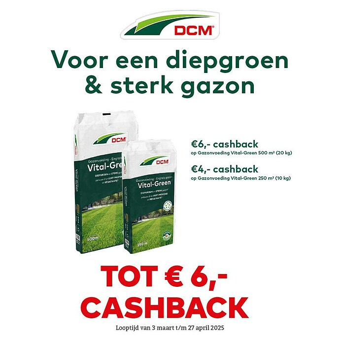 DCM Gazonmest Vital-Green (20 kg, Max toepassingsvlak: 500 m²) | BAUHAUS