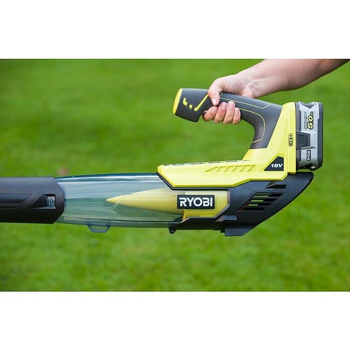 Ryobi ONE+ Akku-Laubbläser RBL18JB40F (18 V, 1 Akku, 4 Ah, Blasgeschwindigkeit: 160 km/h, Blasleistung: 7,9 m³/min) | BAUHAUS