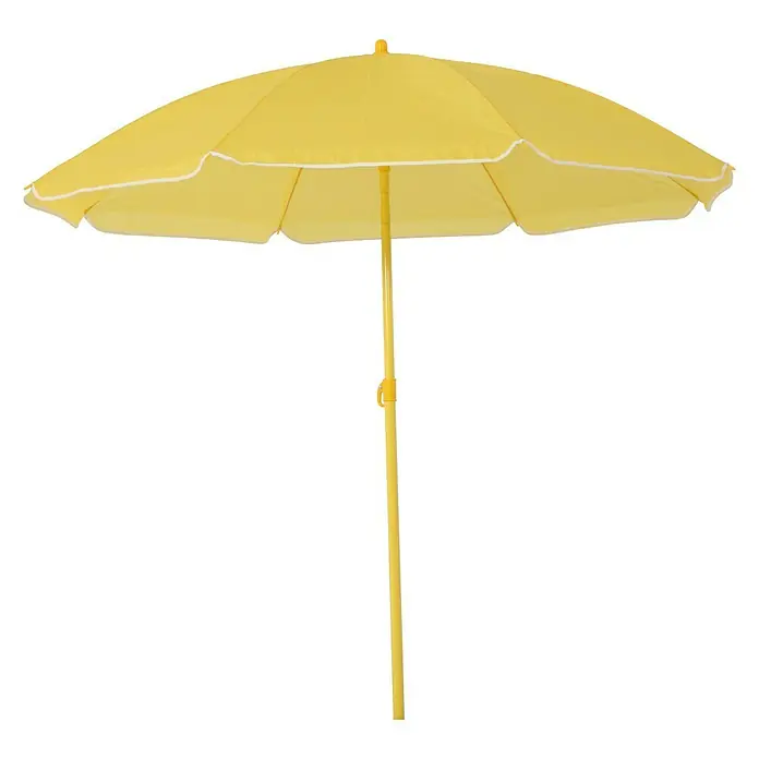 Sunfun Parasol Bahía - Colores surtidos, Diámetro de cobertura: 180 cm, 40 - Parasol amarillo sol con borde blanco, perfecto para días soleados al aire libre. Ofrece sombra y protección del sol.