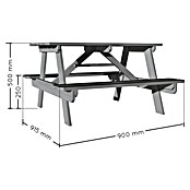 Soulet Kinder-Picknicktisch (L x B x H: 915 x 900 x 500 mm, Holz, Taupe) | BAUHAUS