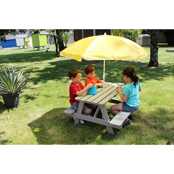 Soulet Kinder-Picknicktisch (L x B x H: 915 x 900 x 500 mm, Holz, Taupe) | BAUHAUS