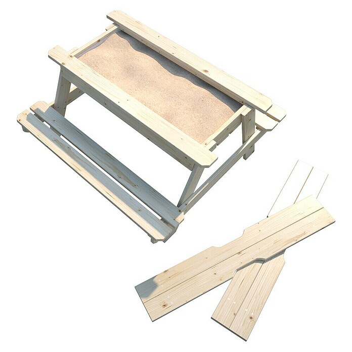 Soulet Kinder-Picknicktisch (mit integrierten Sandkasten, L x B x H: 915 x 900 x 500 mm, Holz) | BAUHAUS