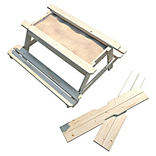 Soulet Kinder-Picknicktisch (mit integrierten Sandkasten, L x B x H: 915 x 900 x 500 mm, Holz)