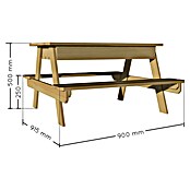 Soulet Kinder-Picknicktisch (mit integrierten Sandkasten, L x B x H: 915 x 900 x 500 mm, Holz) | BAUHAUS