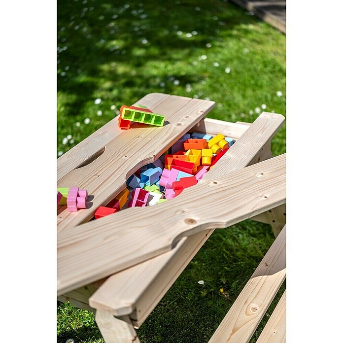 Soulet Kinder-Picknicktisch (mit integrierten Sandkasten, L x B x H: 915 x 900 x 500 mm, Holz) | BAUHAUS