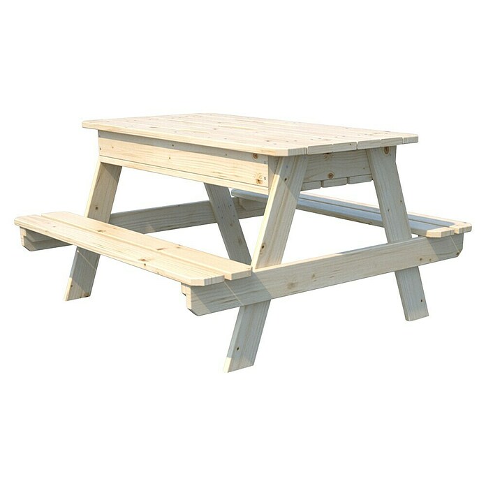 Soulet Kinder-Picknicktisch (mit integrierten Sandkasten, L x B x H: 915 x 900 x 500 mm, Holz) | BAUHAUS