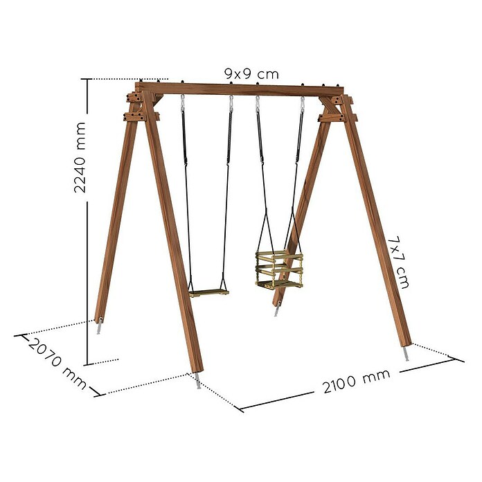 Soulet Schaukel Ambre (B x L: 207 x 210 cm, Holz) | BAUHAUS