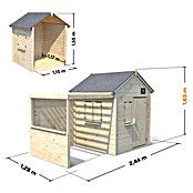 Soulet Spielhaus Alpaga (L x B x H: 240 x 128 x 163 cm, Holz, Natur) | BAUHAUS