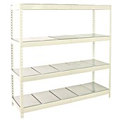 Simonrack Ecoforte Estantería para cargas pesadas Metal (Al x An x Pr: 200 x 150 x 45 cm, Capacidad de carga por balda: 400 kg, Número de baldas: 4 ud., Inserción, Blanco/Galvanizado) | BAUHAUS