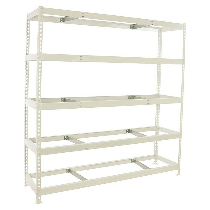 Simonrack Simonforte Estantería para cargas pesadas Metal (Al x An x Pr: 200 x 240 x 90 cm, Capacidad de carga por balda: 400 kg, Número de baldas: 5 ud., Inserción, Blanco, Bandejas no incluidas) | BAUHAUS