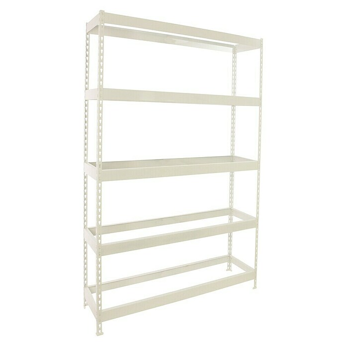 Simonrack Ecoforte Estantería para cargas pesadas (Al x An x Pr: 200 x 120 x 60 cm, Capacidad de carga por balda: 400 kg, Número de baldas: 5 ud., Inserción, Blanco, Bandejas no incluidas) | BAUHAUS