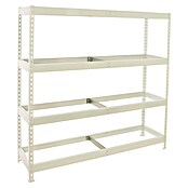 Simonrack Simonforte Estantería para cargas pesadas Metal (Al x An x Pr: 200 x 180 x 45 cm, Capacidad de carga por balda: 600 kg, Número de baldas: 4 ud., Inserción, Blanco, Bandejas no incluidas) | BAUHAUS