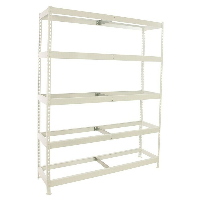 Simonrack Simonforte Estantería para cargas pesadas Metal (Al x An x Pr: 200 x 150 x 75 cm, Capacidad de carga por balda: 600 kg, Número de baldas: 5 ud., Inserción, Blanco, Bandejas no incluidas) | BAUHAUS
