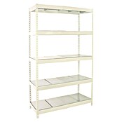 Simonrack Ecoforte Estantería para cargas pesadas Metal (Al x An x Pr: 200 x 120 x 60 cm, Capacidad de carga por balda: 400 kg, Número de baldas: 5 ud., Inserción, Blanco/Galvanizado) | BAUHAUS
