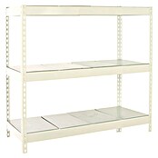 Simonrack Simonforte Estantería para cargas pesadas Metal (Al x An x Pr: 150 x 120 x 75 cm, Capacidad de carga por balda: 600 kg, Número de baldas: 3 ud., Inserción, Blanco/Galvanizado) | BAUHAUS