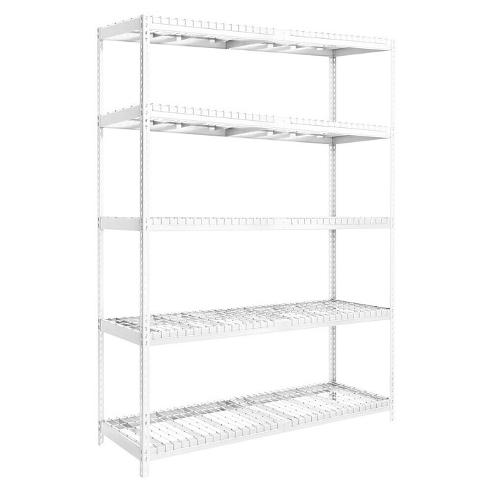 Simonrack Ecoforte Estantería para cargas pesadas Rex (Al x An x Pr: 200 x 180 x 60 cm, Capacidad de carga por balda: 300 kg, Número de baldas: 5 ud., Inserción, Blanco, Bandejas no incluidas) | BAUHAUS