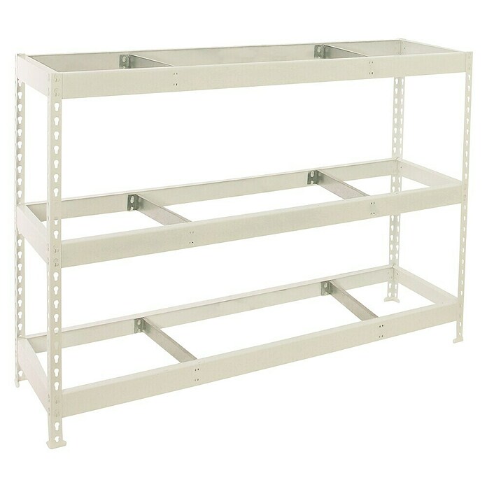 Simonrack Simonforte Estantería para cargas pesadas Metal (Al x An x Pr: 200 x 240 x 75 cm, Capacidad de carga por balda: 400 kg, Número de baldas: 3 ud., Inserción, Blanco, Bandejas no incluidas) | BAUHAUS