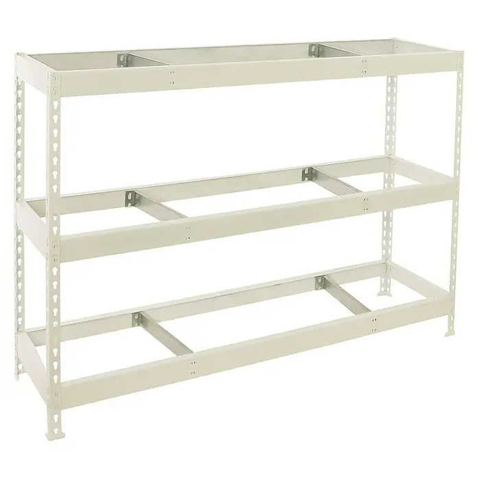Simonrack Simonforte Estantería para cargas pesadas Metal - Al x An x Pr: 200 x 240 x 60 cm, Capacidad de carga por balda: 400 kg, Número de baldas: 3 ud., Inserción, Blanco, Bandejas no incluidas - Estantería metálica con tres niveles. La estantería robusta es ideal para el almacenamiento y la organización en el taller o el almacén.