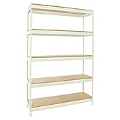 Simonrack Ecoforte Estantería para cargas pesadas Chipboard (Al x An x Pr: 200 x 120 x 45 cm, Capacidad de carga por balda: 400 kg, Número de baldas: 5 ud., Inserción, Blanco/Madera) | BAUHAUS