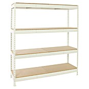Simonrack Simonforte Estantería para cargas pesadas Chipboard (Al x An x Pr: 200 x 240 x 60 cm, Capacidad de carga por balda: 400 kg, Número de baldas: 4 ud., Inserción, Blanco/Madera) | BAUHAUS