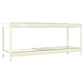 Simonrack Simonforte Estantería para cargas pesadas Metal (Al x An x Pr: 900 x 150 x 60 cm, Capacidad de carga por balda: 600 kg, Número de baldas: 2 ud., Inserción, Blanco/Galvanizado) | BAUHAUS