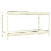 Simonrack Simonforte Estantería para cargas pesadas Metal (Al x An x Pr: 900 x 120 x 45 cm, Capacidad de carga por balda: 600 kg, Número de baldas: 2 ud., Inserción, Blanco/Galvanizado) | BAUHAUS