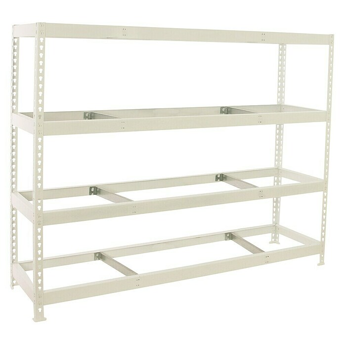 Simonrack Simonforte Estantería para cargas pesadas Metal (Al x An x Pr: 200 x 240 x 45 cm, Capacidad de carga por balda: 400 kg, Número de baldas: 4 ud., Inserción, Blanco, Bandejas no incluidas) | BAUHAUS