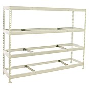 Simonrack Simonforte Estantería para cargas pesadas Metal (Al x An x Pr: 200 x 240 x 45 cm, Capacidad de carga por balda: 400 kg, Número de baldas: 4 ud., Inserción, Blanco, Bandejas no incluidas) | BAUHAUS