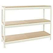 Simonrack Simonforte Estantería para cargas pesadas Chipboard (Al x An x Pr: 200 x 240 x 75 cm, Capacidad de carga por balda: 400 kg, Número de baldas: 3 ud., Inserción, Blanco/Madera) | BAUHAUS