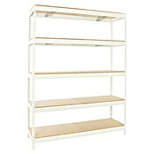 Simonrack Simonforte Estantería para cargas pesadas Chipboard (Al x An x Pr: 200 x 240 x 60 cm, Capacidad de carga por balda: 400 kg, Número de baldas: 5 ud., Inserción, Blanco/Madera) | BAUHAUS