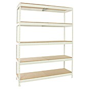 Simonrack Simonforte Estantería para cargas pesadas Chipboard (Al x An x Pr: 200 x 180 x 60 cm, Capacidad de carga por balda: 600 kg, Número de baldas: 5 ud., Inserción, Blanco/Madera) | BAUHAUS