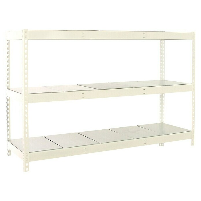 Simonrack Simonforte Estantería para cargas pesadas Metal (Al x An x Pr: 200 x 240 x 45 cm, Capacidad de carga por balda: 400 kg, Número de baldas: 3 ud., Inserción, Blanco/Galvanizado) | BAUHAUS