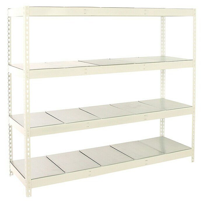 Simonrack Simonforte Estante adicional Metal (Al x An x Pr: 7 x 180 x 75 cm, Blanco/Galvanizado) | BAUHAUS