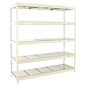 Simonrack Simonforte Estantería para cargas pesadas Metal (Al x An x Pr: 200 x 240 x 45 cm, Capacidad de carga por balda: 400 kg, Número de baldas: 5 ud., Inserción, Blanco/Galvanizado) | BAUHAUS